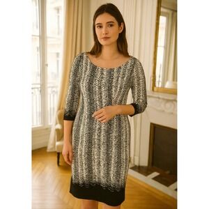 Antonio Melani Black & White 3/4 Sleeve Ponte Career Work‎ Dress 4